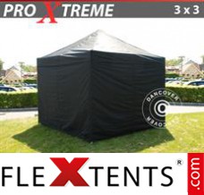 Reklamtält FleXtents Xtreme 3x3m Svart, inkl. 4 sidor